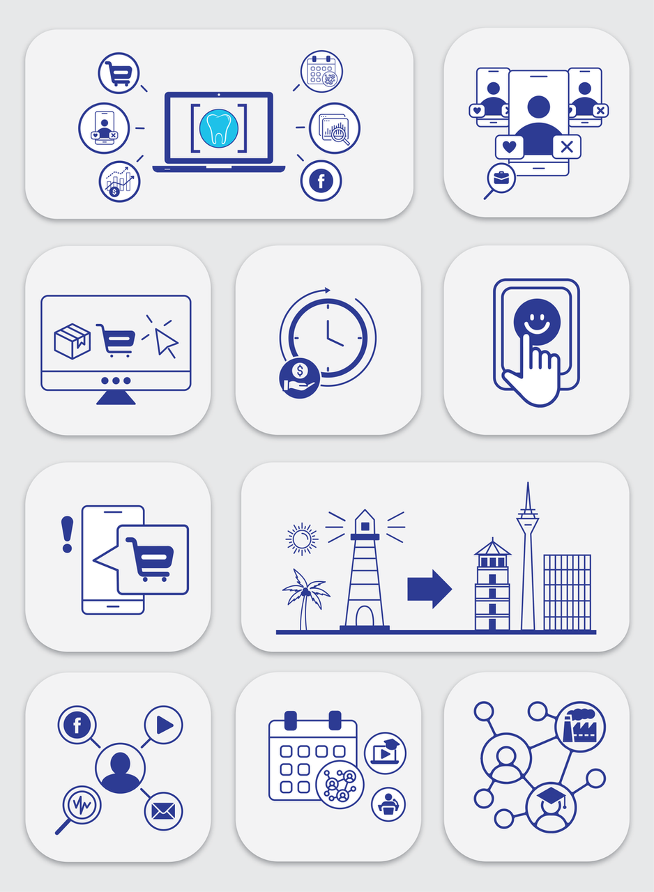 DentalConnect illustration style sheet - icon grid
