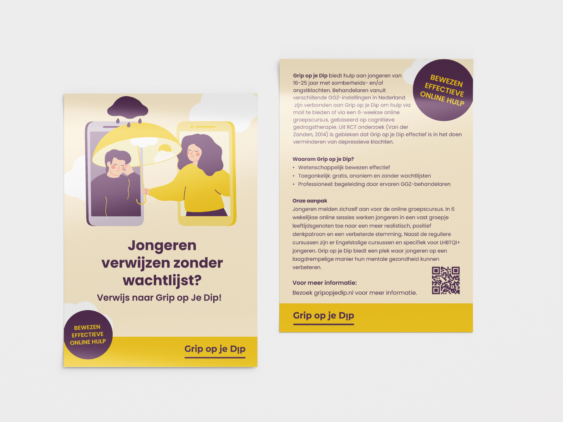 Grip op je Dip flyer voor- en achterzijde
